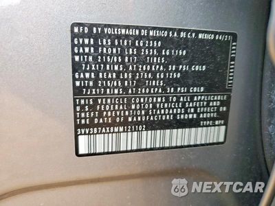 Zdjęcie 13 z 13 samochodu: 2021 VOLKSWAGEN TIGUAN SE VIN:3VV3B7AX8MM121102 - miniatura
