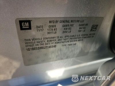 Zdjęcie 12 z 12 samochodu: 2018 CHEVROLET CRUZE LT VIN:1G1BE5SM8J7146848 - miniatura