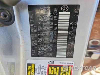 Zdjęcie 12 z 12 samochodu: 2021 TOYOTA CAMRY SE VIN:4T1G11AK4MU602279 - miniatura