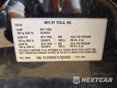 Zdjęcie 12 z 12 samochodu: 2020 TESLA MODEL Y VIN:5YJYGDEE7LF050863 - miniatura