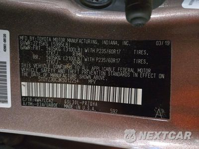 Zdjęcie 13 z 13 samochodu: 2019 TOYOTA SIENNA XLE 8-PASSENGER VIN:5TDYZ3DC3KS012254 - miniatura