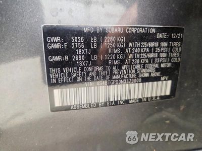 Zdjęcie 14 z 14 samochodu: 2022 SUBARU OUTBACK TOURING VIN:4S4BTGPD0N3179000 - miniatura