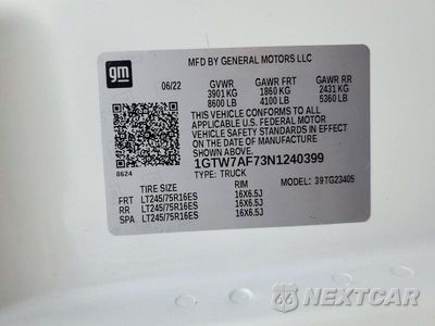 Zdjęcie 13 z 13 samochodu: 2022 GMC SAVANA G2500 VIN:1GTW7AF73N1240399 - miniatura