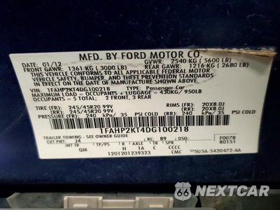 Zdjęcie 13 z 13 samochodu: 2013 FORD TAURUS SHO VIN:1FAHP2KT4DG100218 - miniatura