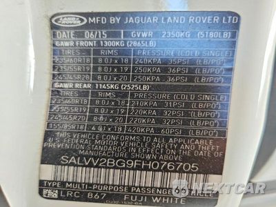 Zdjęcie 13 z 13 samochodu: 2015 LAND ROVER RANGE ROVER EVOQUE PRESTIGE PREMIUM VIN:SALVV2BG9FH076705 - miniatura