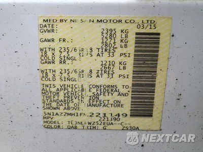 Zdjęcie 14 z 14 samochodu: 2015 NISSAN MURANO SL VIN:5N1AZ2MH1FN221149 - miniatura
