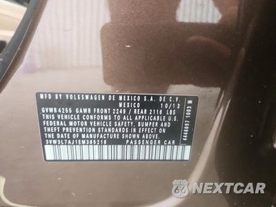 Zdjęcie 13 z 13 samochodu: 2014 VOLKSWAGEN JETTA TDI VIN:3VW3L7AJ1EM385218 - miniatura