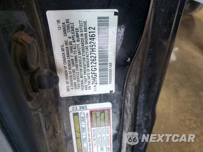 Zdjęcie 12 z 12 samochodu: 2007 HONDA CIVIC LX VIN:2HGFG12627H524612 - miniatura