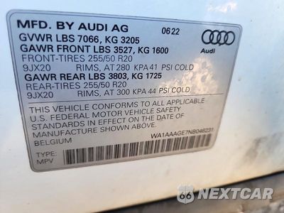 Zdjęcie 13 z 13 samochodu: 2022 AUDI E-TRON PREMIUM VIN:WA1AAAGE7NB046231 - miniatura