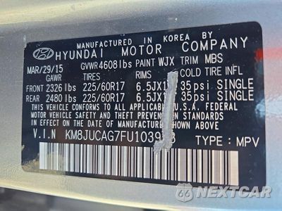 Zdjęcie 13 z 13 samochodu: 2015 HYUNDAI TUCSON SE VIN:KM8JUCAG7FU103953 - miniatura