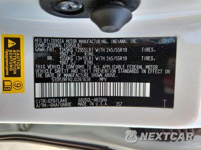 Zdjęcie 14 z 14 samochodu: 2018 TOYOTA HIGHLANDER LIMITED VIN:5TDYZRFH2JS261638 - miniatura