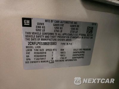 Zdjęcie 12 z 12 samochodu: 2011 CHEVROLET EQUINOX LT VIN:2CNFLPE53B6313063 - miniatura