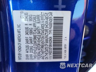Zdjęcie 12 z 12 samochodu: 2019 HONDA ACCORD SPORT VIN:1HGCV2F38KA029434 - miniatura
