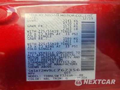 Zdjęcie 13 z 13 samochodu: 2020 NISSAN ROGUE SL VIN:5N1AT2MV9LC767356 - miniatura