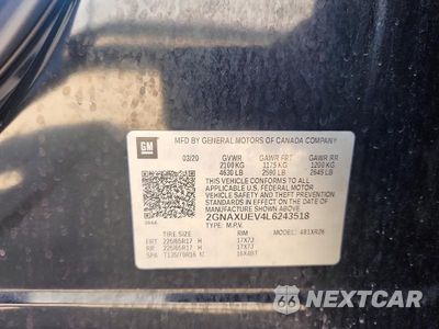 Zdjęcie 12 z 12 samochodu: 2020 CHEVROLET EQUINOX LT VIN:2GNAXUEV4L6243518 - miniatura