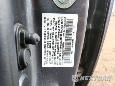 Zdjęcie 12 z 12 samochodu: 2012 HONDA CIVIC LX VIN:19XFB2F58CE098824 - miniatura