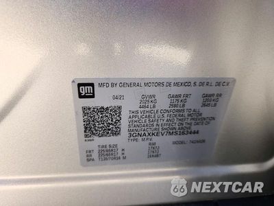 Zdjęcie 13 z 13 samochodu: 2021 CHEVROLET EQUINOX LT VIN:3GNAXKEV7MS163444 - miniatura