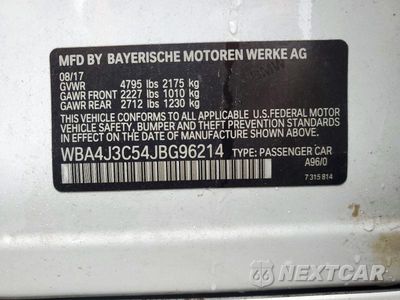 Zdjęcie 12 z 12 samochodu: 2018 BMW 430XI GRAN COUPE VIN:WBA4J3C54JBG96214 - miniatura