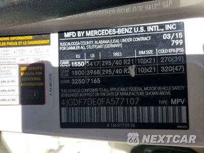 Zdjęcie 13 z 13 samochodu: 2015 MERCEDES-BENZ GL 550 4MATIC VIN:4JGDF7DE0FA577107 - miniatura