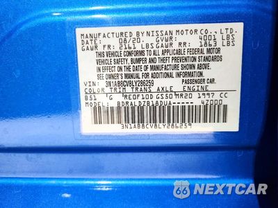 Zdjęcie 12 z 12 samochodu: 2020 NISSAN SENTRA SV VIN:3N1AB8CV8LY286259 - miniatura