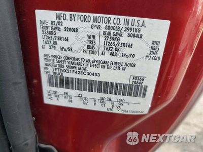 Zdjęcie 12 z 12 samochodu: 2002 FORD F250 SUPER DUTY VIN:1FTNX21F42EC30453 - miniatura