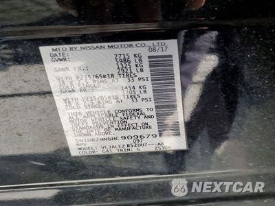 Zdjęcie 13 z 13 samochodu: 2017 NISSAN PATHFINDER SV VIN:5N1DR2MN6HC909679 - miniatura