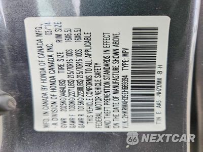 Zdjęcie 13 z 13 samochodu: 2014 HONDA CR-V LX VIN:2HKRM4H39EH669394 - miniatura