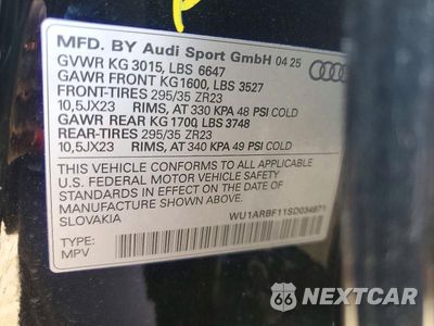 Zdjęcie 14 z 14 samochodu: 2025 AUDI RS Q8 VIN:WU1ARBF11SD034971 - miniatura