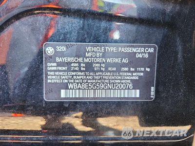 Zdjęcie 12 z 12 samochodu: 2016 BMW 320 XI VIN:WBA8E5G59GNU20076 - miniatura