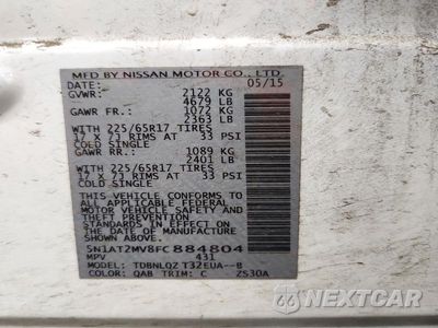 Zdjęcie 14 z 14 samochodu: 2015 NISSAN ROGUE SV VIN:5N1AT2MV8FC884804 - miniatura