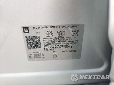 Zdjęcie 12 z 12 samochodu: 2019 CHEVROLET EQUINOX LT VIN:2GNAXKEV7K6273714 - miniatura