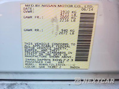 Zdjęcie 12 z 12 samochodu: 2015 NISSAN ALTIMA 2.5 SL VIN:1N4AL3AP9FN306723 - miniatura