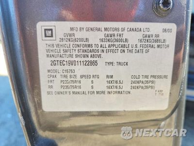 Zdjęcie 12 z 12 samochodu: 2001 GMC NEW SIERRA C1500 VIN:2GTEC19V011122865 - miniatura