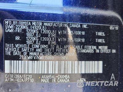 Zdjęcie 13 z 13 samochodu: 2019 TOYOTA RAV4 XSE VIN:2T3EWRFV7KW015069 - miniatura