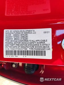 Zdjęcie 13 z 13 samochodu: 2021 HONDA ACCORD SPORT VIN:1HGCV1F33MA077985 - miniatura