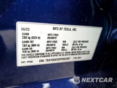 Zdjęcie 12 z 12 samochodu: 2023 TESLA MODEL Y VIN:7SAYGDEE8PF802997 - miniatura