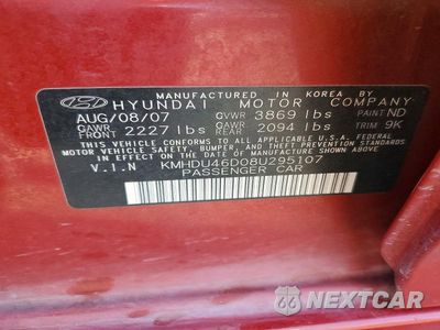 Zdjęcie 13 z 13 samochodu: 2008 HYUNDAI ELANTRA GLS VIN:KMHDU46D08U295107 - miniatura