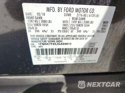 Zdjęcie 13 z 13 samochodu: 2018 FORD EXPLORER LIMITED VIN:1FM5K7F85JGA95813 - miniatura