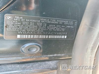 Zdjęcie 12 z 12 samochodu: 2010 BMW 750 LI XDRIVE VIN:WBAKC8C52ACY68293 - miniatura