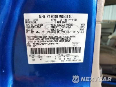 Zdjęcie 13 z 13 samochodu: 2012 FORD ESCAPE XLT VIN:1FMCU0D74CKB57513 - miniatura