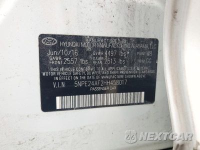 Zdjęcie 13 z 13 samochodu: 2017 HYUNDAI SONATA SE VIN:5NPE24AF2HH458017 - miniatura