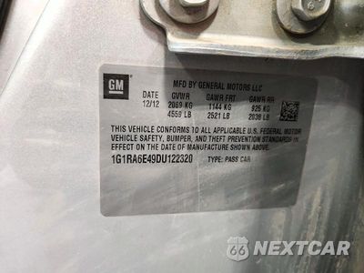 Zdjęcie 12 z 12 samochodu: 2013 CHEVROLET VOLT VIN:1G1RA6E49DU122320 - miniatura