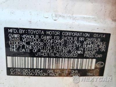 Zdjęcie 12 z 12 samochodu: 2014 LEXUS GS 350 VIN:JTHCE1BL4E5022832 - miniatura