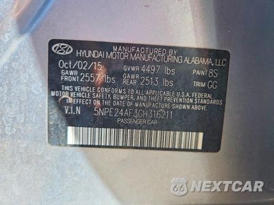 Zdjęcie 12 z 12 samochodu: 2016 HYUNDAI SONATA SE VIN:5NPE24AF3GH316211 - miniatura