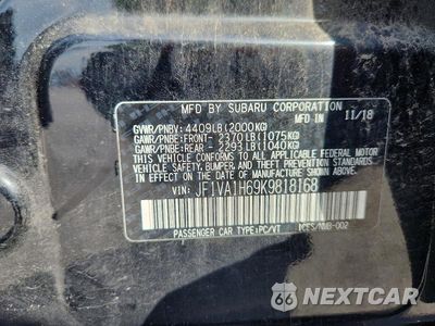 Zdjęcie 12 z 12 samochodu: 2019 SUBARU WRX LIMITED VIN:JF1VA1H69K9818168 - miniatura