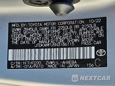 Zdjęcie 12 z 12 samochodu: 2022 TOYOTA PRIUS LE VIN:JTDKAMFU5N3186115 - miniatura