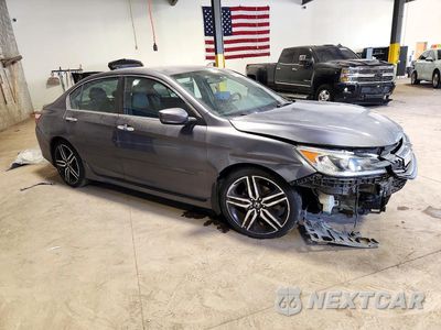 Czwarte zdjęcie samochodu z boku: 2017 HONDA ACCORD SPORT VIN:1HGCR2F52HA092351 - miniatura