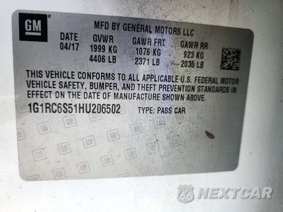 Zdjęcie 13 z 13 samochodu: 2017 CHEVROLET VOLT LT VIN:1G1RC6S51HU206502 - miniatura