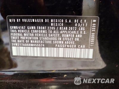 Zdjęcie 12 z 12 samochodu: 2017 VOLKSWAGEN GOLF S VIN:3VW217AU6HM055574 - miniatura