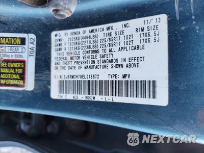 Zdjęcie 13 z 13 samochodu: 2014 HONDA CR-V EXL VIN:5J6RM3H78EL018972 - miniatura
